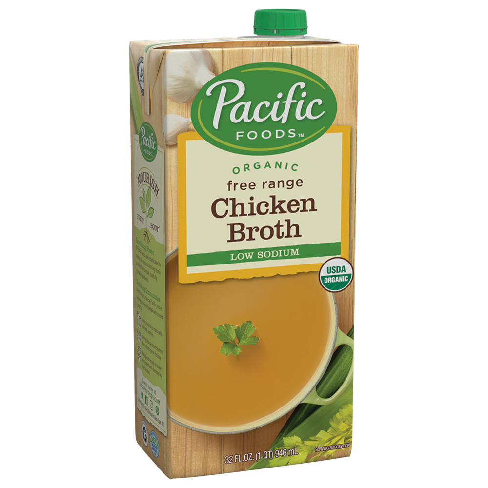Organic Low Sodium Chicken Broth - 32oz | Pacific Foods