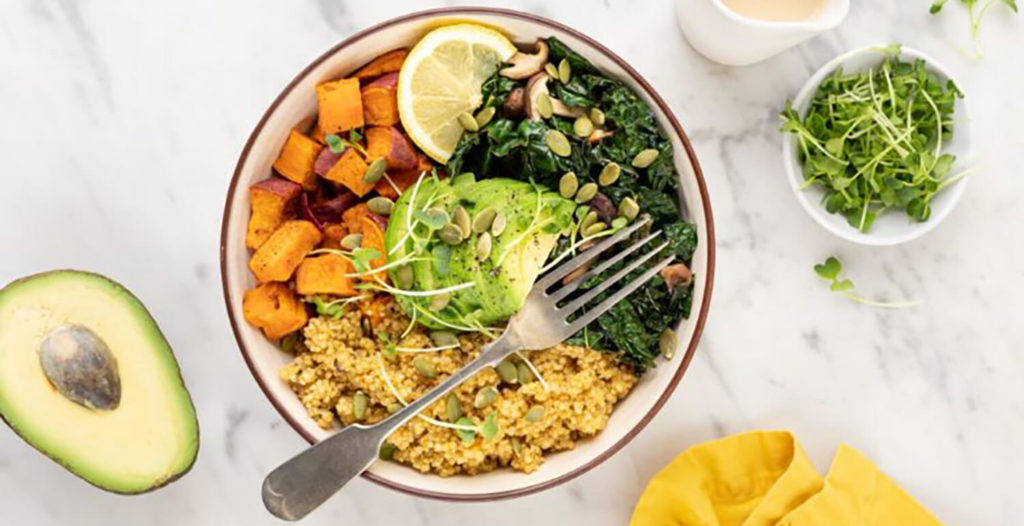 Quinoa Grain Bowl with Mushrooms, Sweet Potato and Kale - Pacific Foods